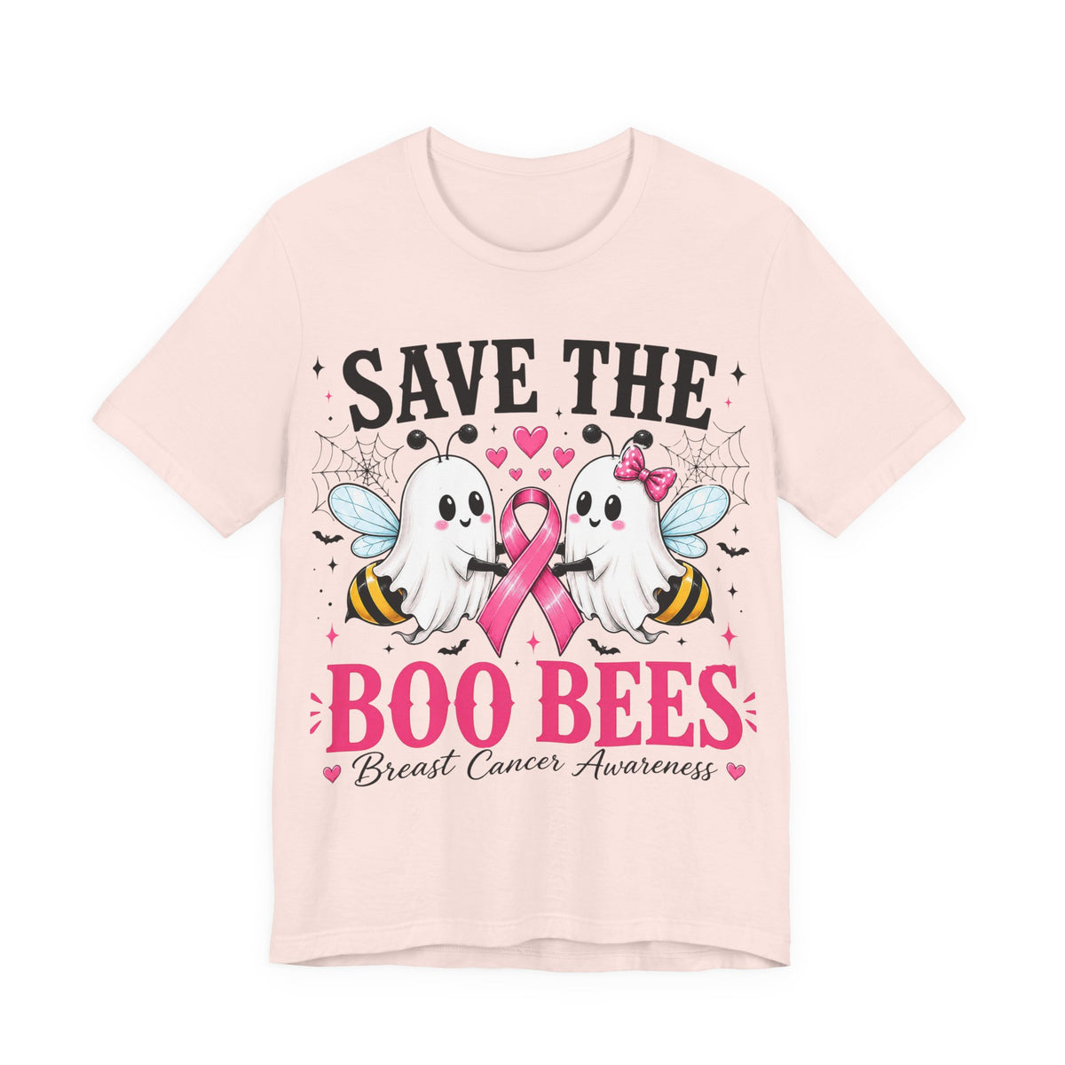 Breast Cancer Awareness Tee – "Save the Boo Bees" Cute Ghost Bee T-Shirt
