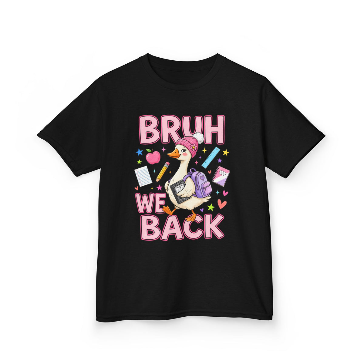 Kids Tee — Cute 'Bruh We Back / Back Again' School Duck Graphic