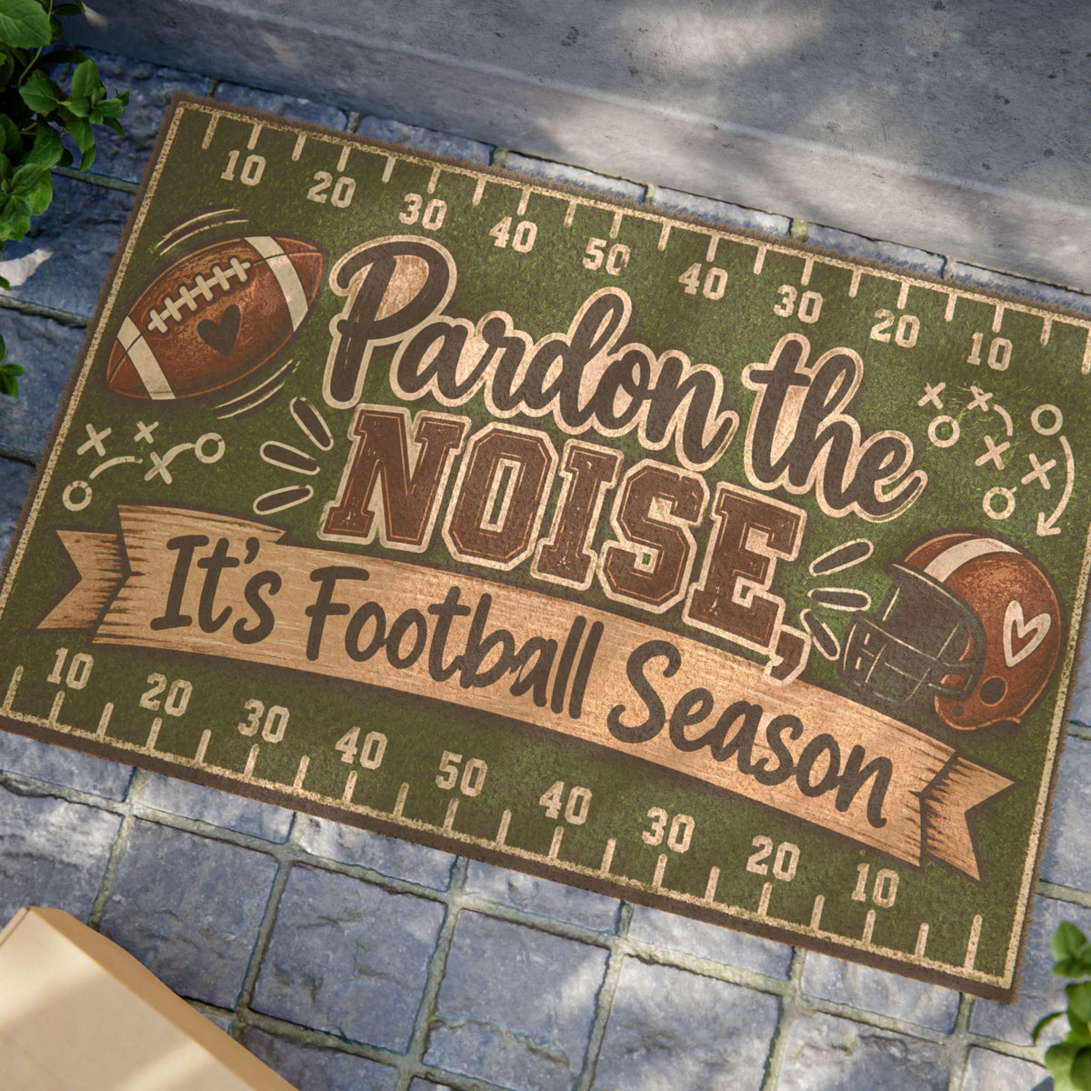 Doormat — "Pardon the Noise, It's Football Season" Tailgate Welcome Mat