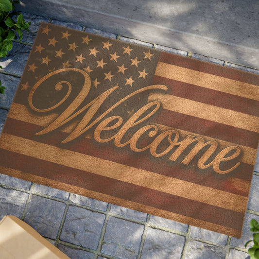 American Flag Welcome Doormat