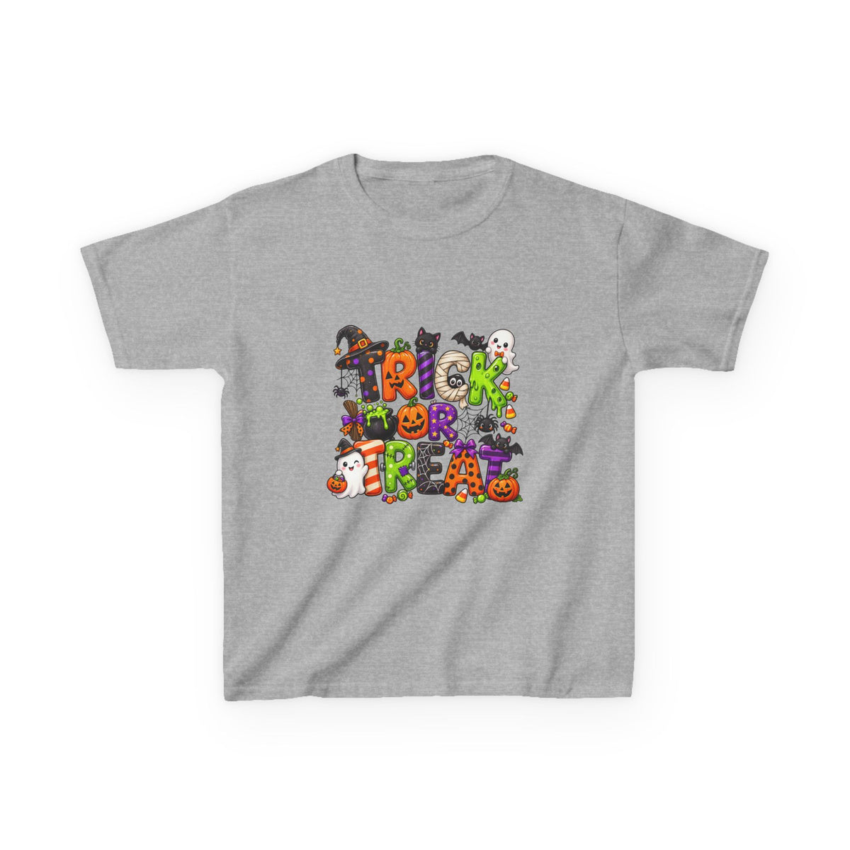 Kids Halloween "Trick or Treat" T-Shirt - Cute Spooky Characters