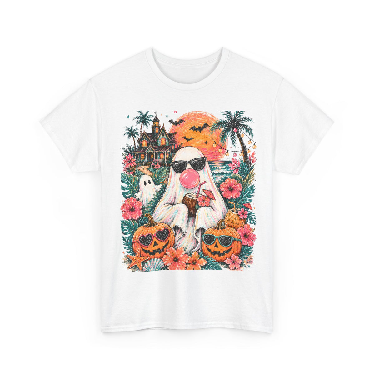 Halloween Tropical T-Shirt — Summerween Ghost