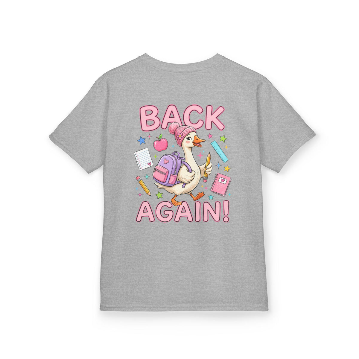 Kids Tee — Cute 'Bruh We Back / Back Again' School Duck Graphic