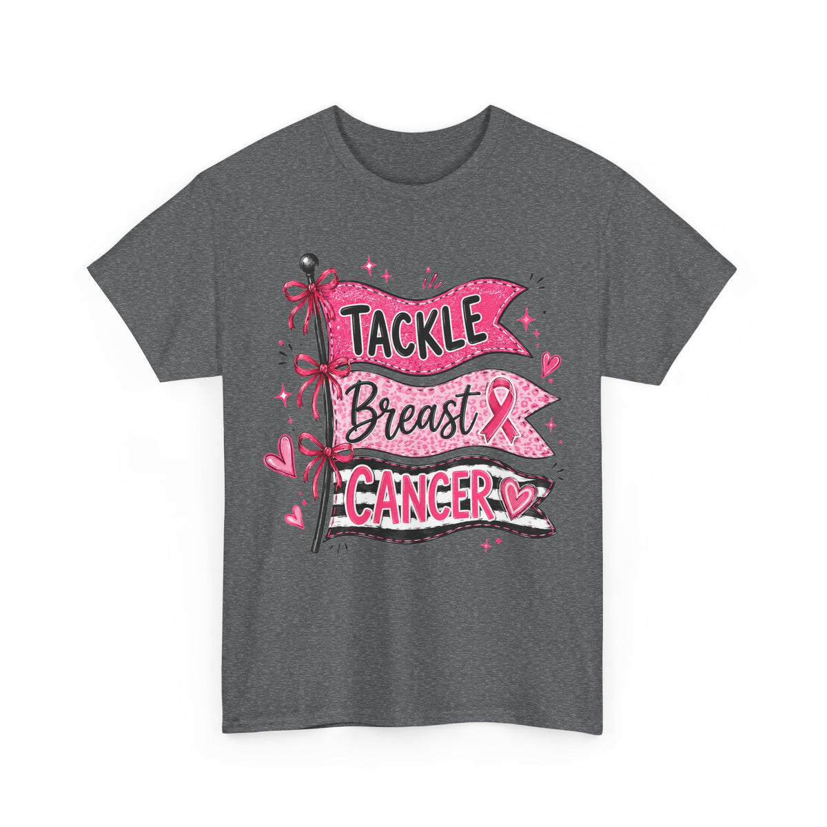 T-Shirt — "Tackle Breast Cancer" Pink Ribbon Support Tee