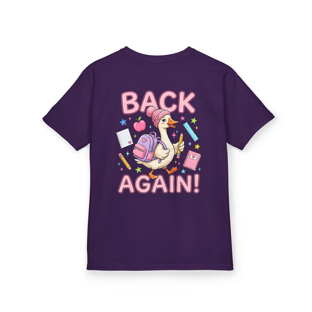 Kids Tee — Cute 'Bruh We Back / Back Again' School Duck Graphic