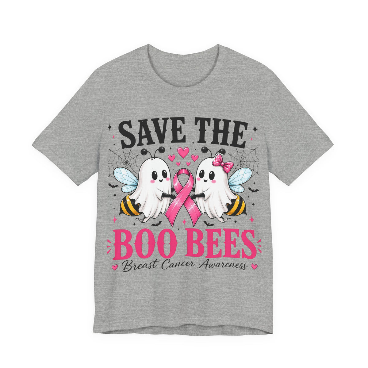 Breast Cancer Awareness Tee – "Save the Boo Bees" Cute Ghost Bee T-Shirt