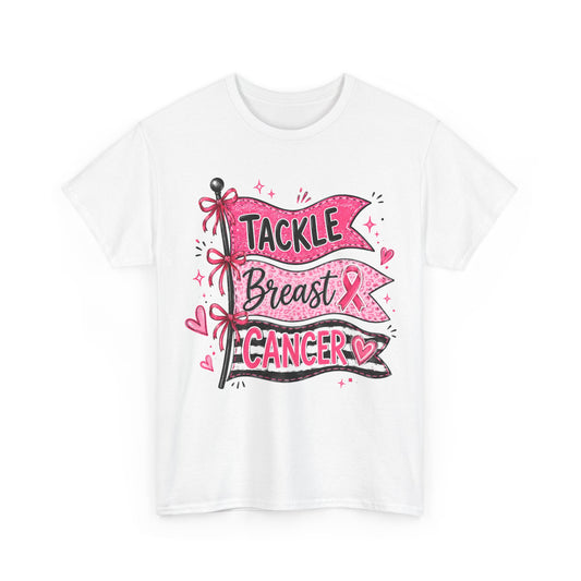 T-Shirt — "Tackle Breast Cancer" Pink Ribbon Support Tee