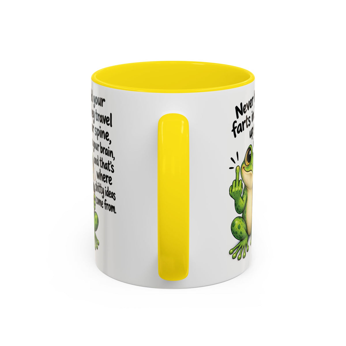 Coffee Mug — Funny Frog 'Never Hold Your Farts In' Accent Mug (11/15oz)