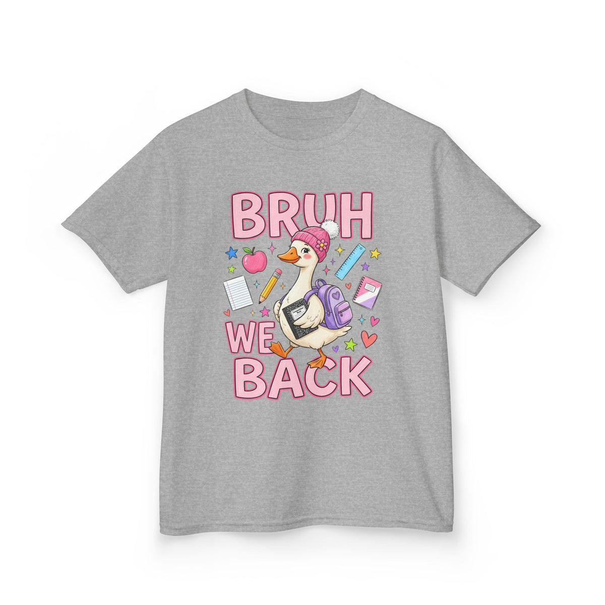 Kids Tee — Cute 'Bruh We Back / Back Again' School Duck Graphic