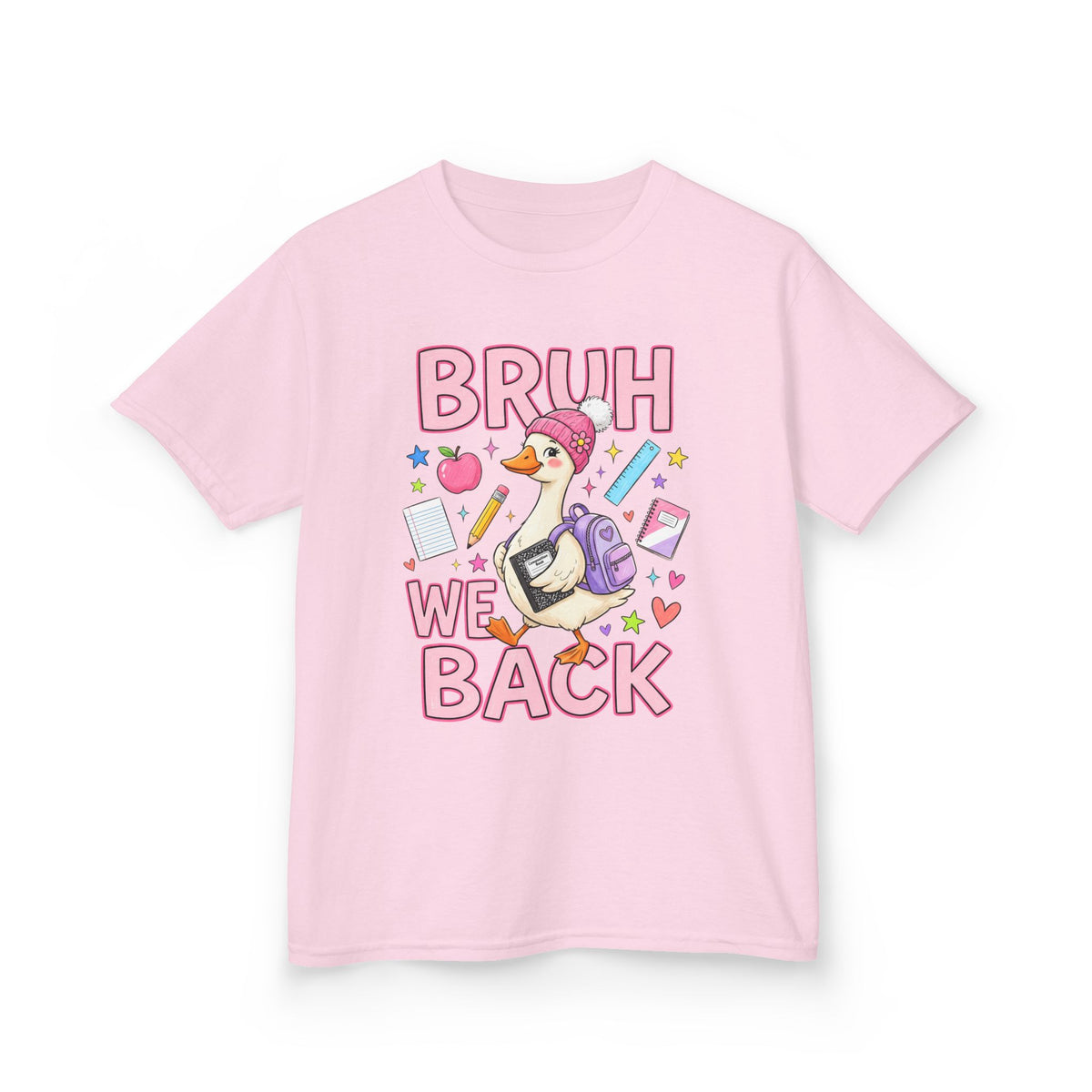 Kids Tee — Cute 'Bruh We Back / Back Again' School Duck Graphic