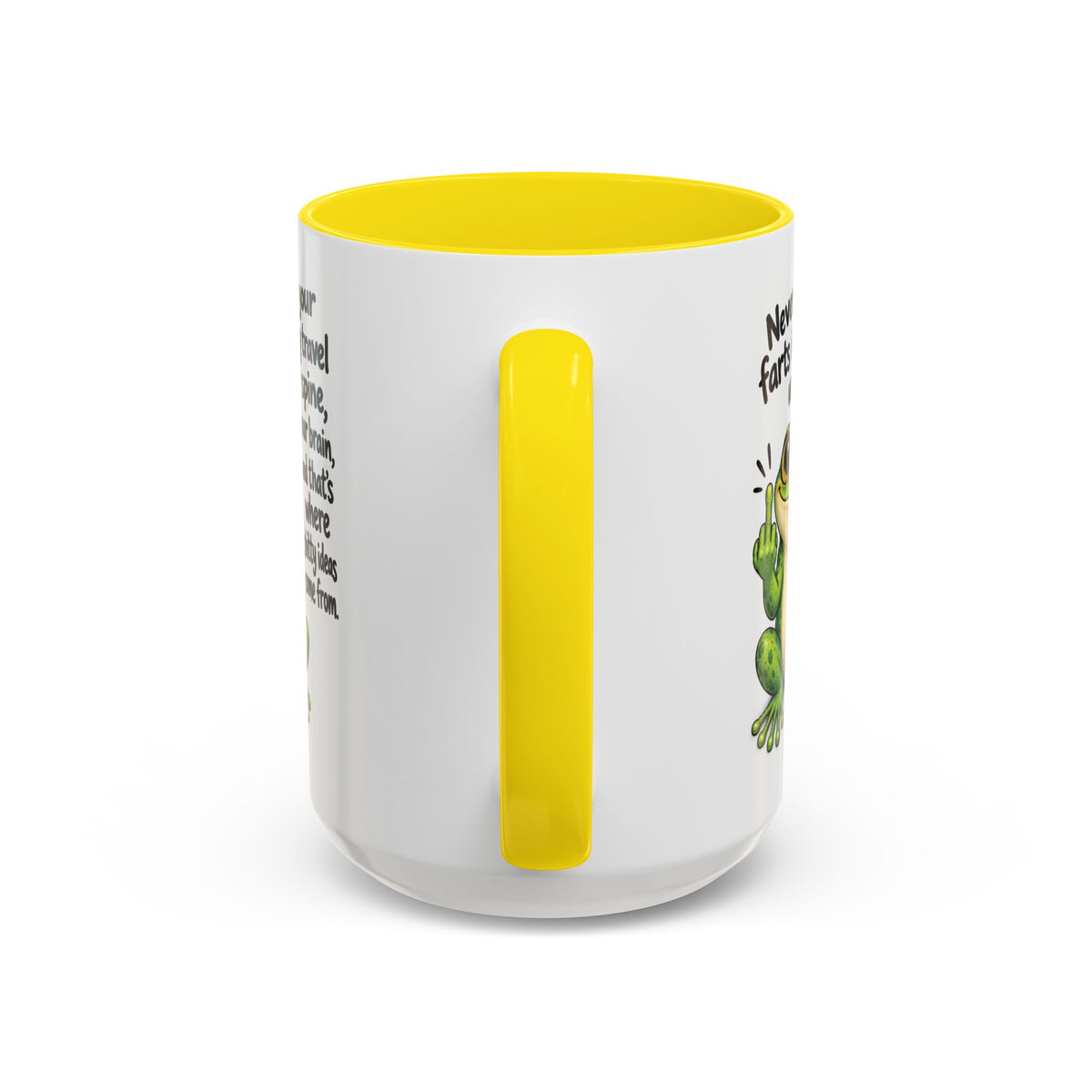 Coffee Mug — Funny Frog 'Never Hold Your Farts In' Accent Mug (11/15oz)