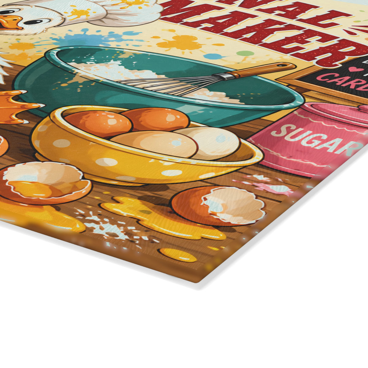 Professional Mess Maker Glass Cutting Board — Funny Duck Baking Kitchen Decor