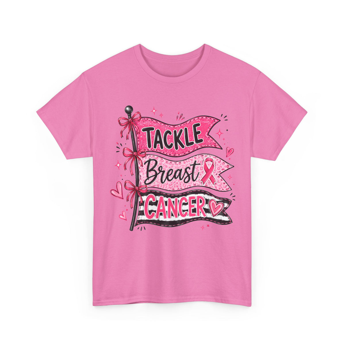 T-Shirt — "Tackle Breast Cancer" Pink Ribbon Support Tee
