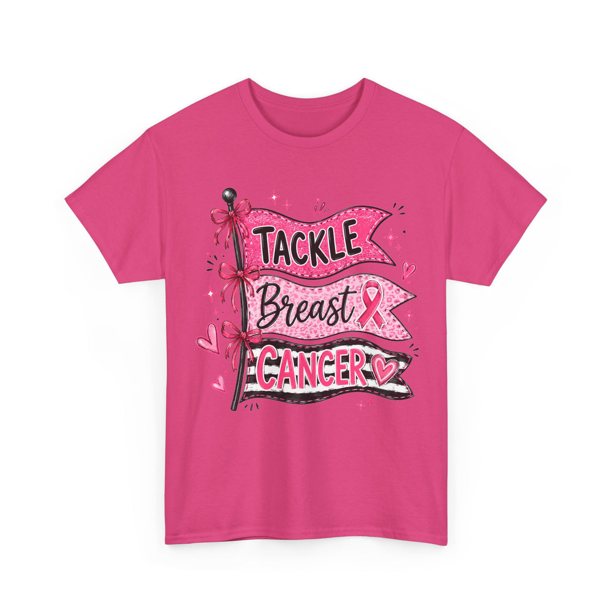 T-Shirt — "Tackle Breast Cancer" Pink Ribbon Support Tee