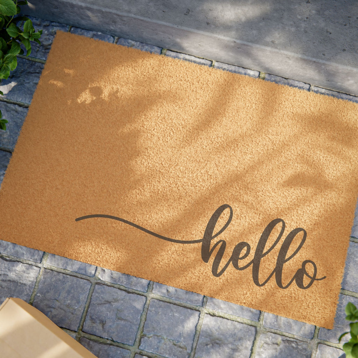 Hello Script Doormat — Cozy Welcome Coir Door Mat