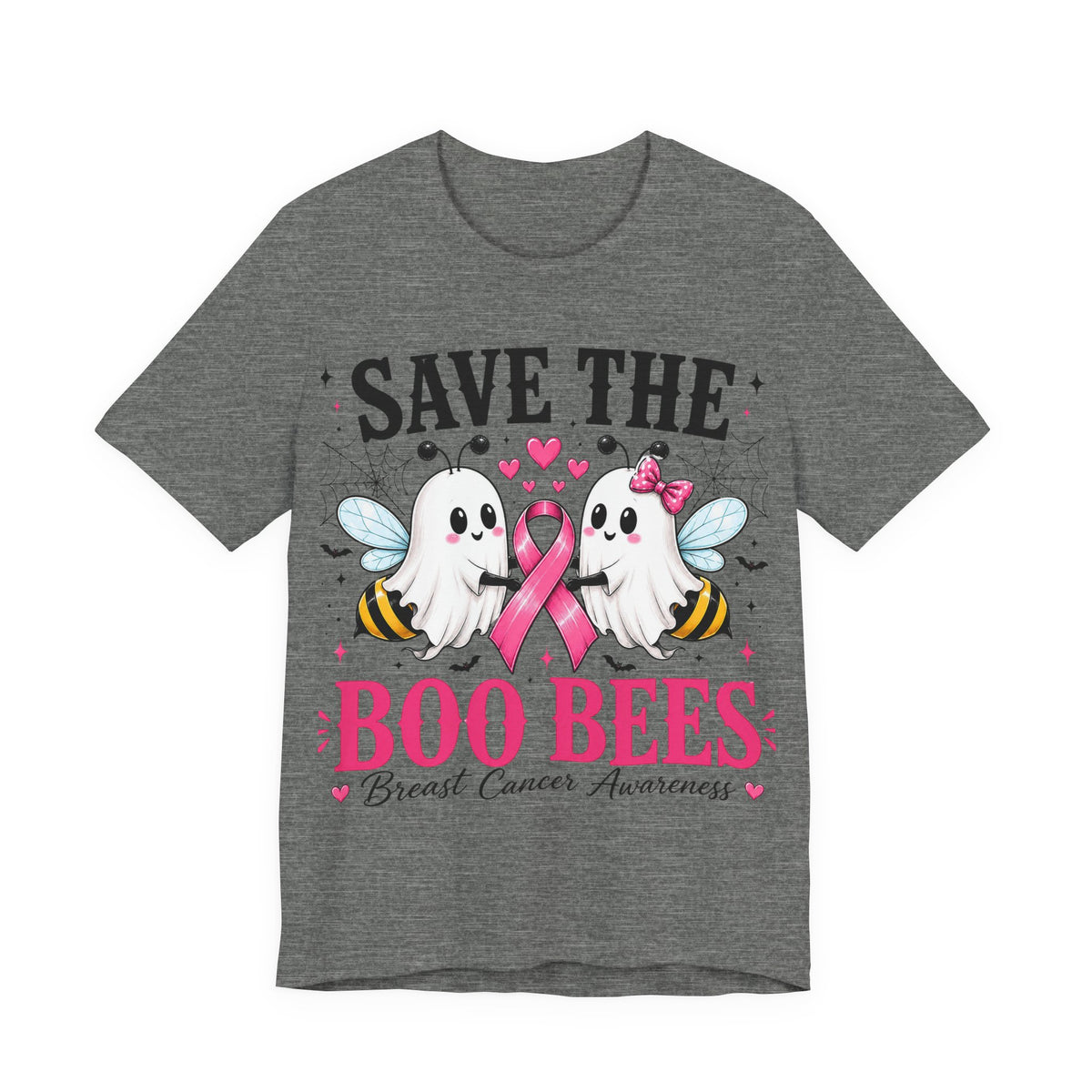 Breast Cancer Awareness Tee – "Save the Boo Bees" Cute Ghost Bee T-Shirt