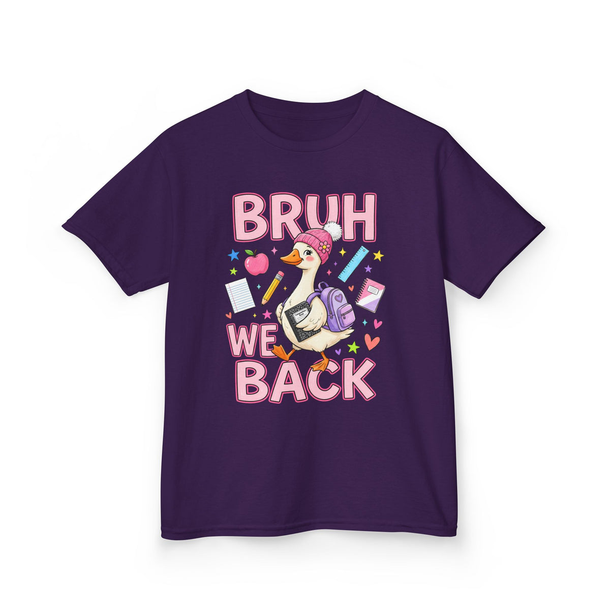 Kids Tee — Cute 'Bruh We Back / Back Again' School Duck Graphic