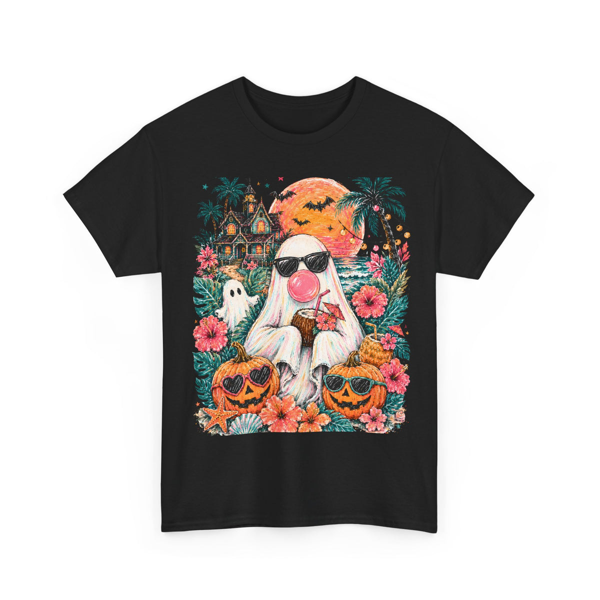 Halloween Tropical T-Shirt — Summerween Ghost