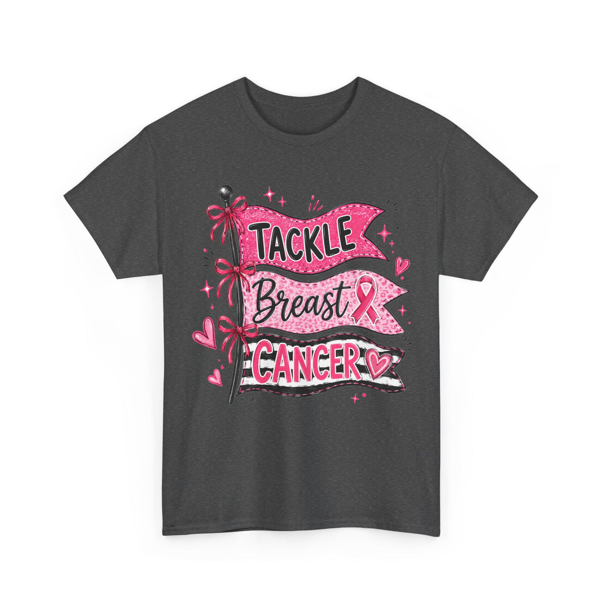 T-Shirt — "Tackle Breast Cancer" Pink Ribbon Support Tee