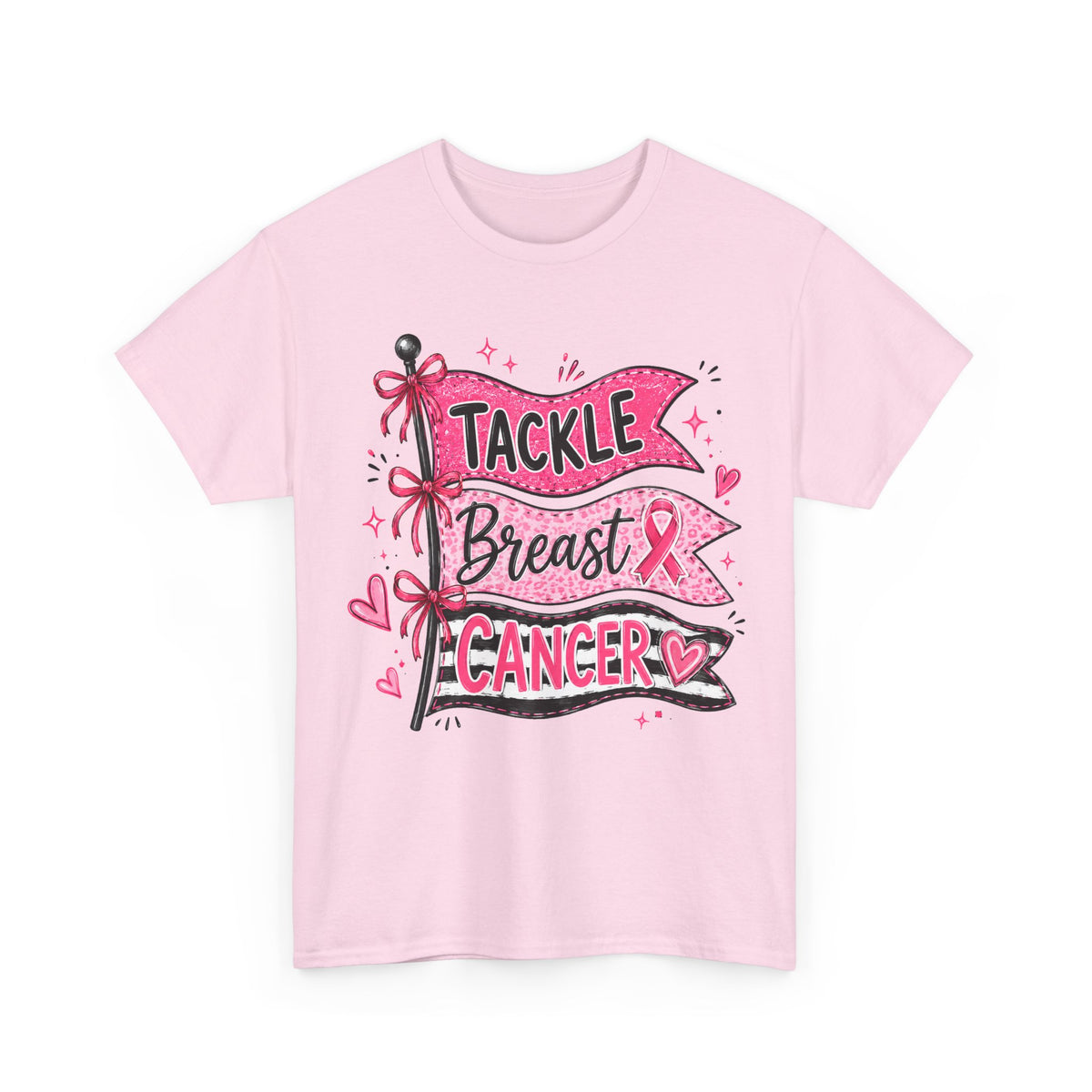 T-Shirt — "Tackle Breast Cancer" Pink Ribbon Support Tee
