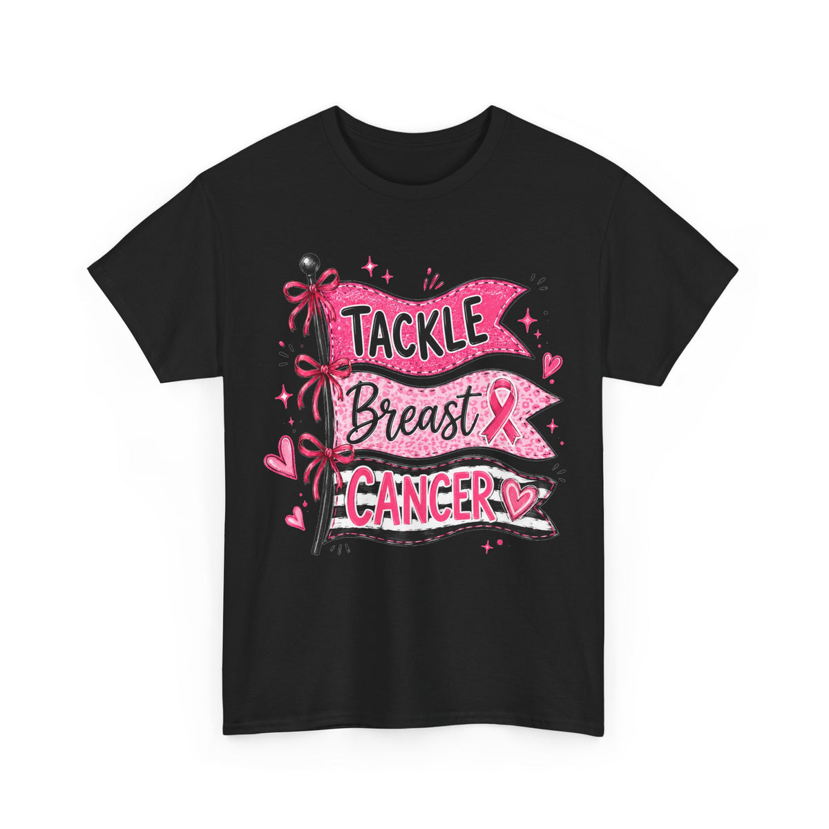 T-Shirt — "Tackle Breast Cancer" Pink Ribbon Support Tee