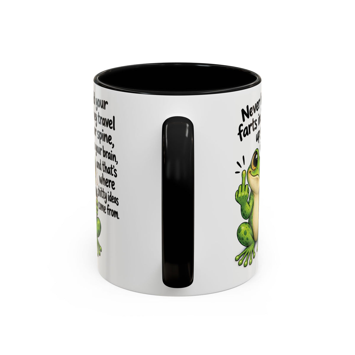 Coffee Mug — Funny Frog 'Never Hold Your Farts In' Accent Mug (11/15oz)
