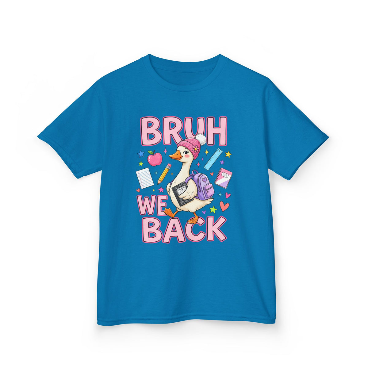 Kids Tee — Cute 'Bruh We Back / Back Again' School Duck Graphic