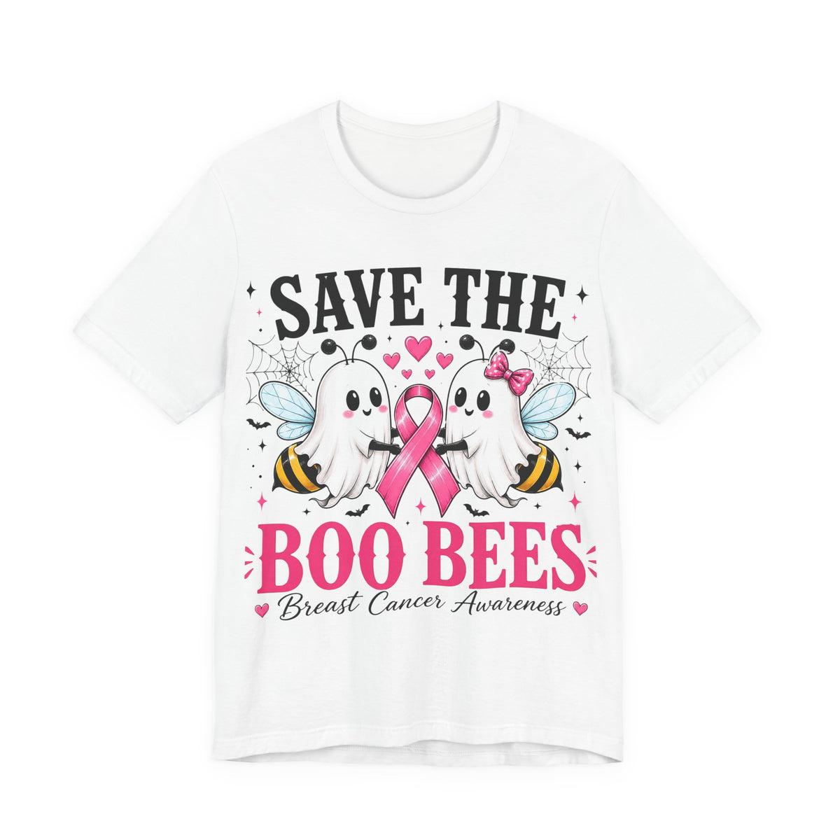 Breast Cancer Awareness Tee – "Save the Boo Bees" Cute Ghost Bee T-Shirt
