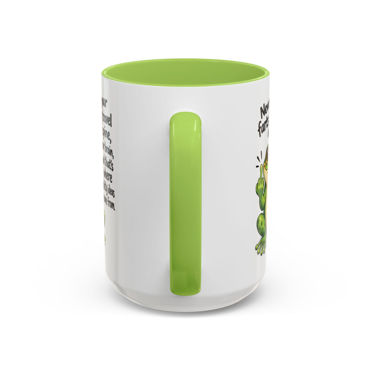 Coffee Mug — Funny Frog 'Never Hold Your Farts In' Accent Mug (11/15oz)