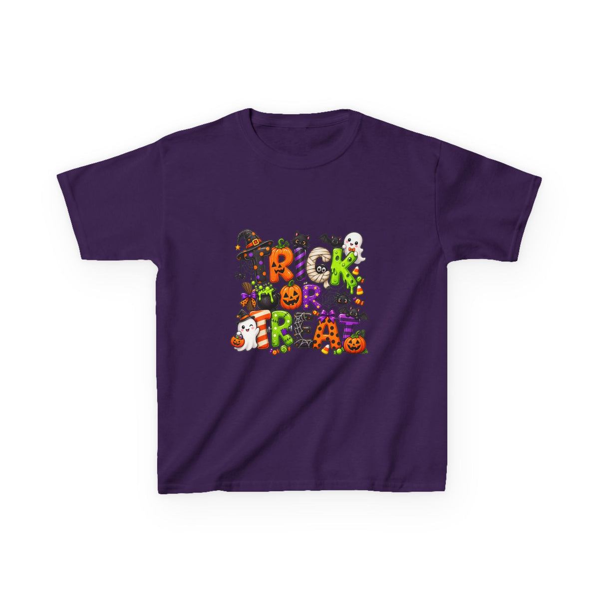 Kids Halloween "Trick or Treat" T-Shirt - Cute Spooky Characters