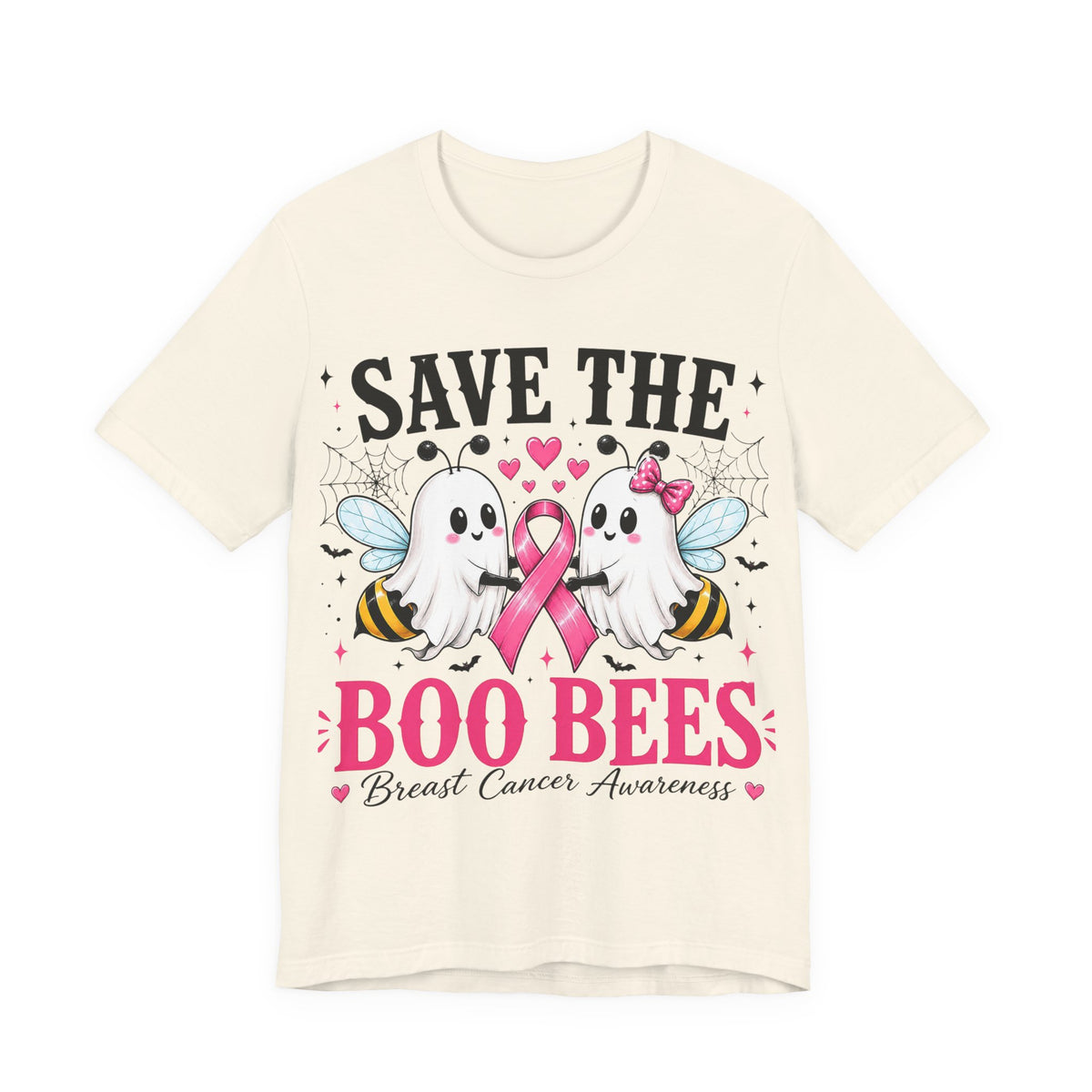 Breast Cancer Awareness Tee – "Save the Boo Bees" Cute Ghost Bee T-Shirt