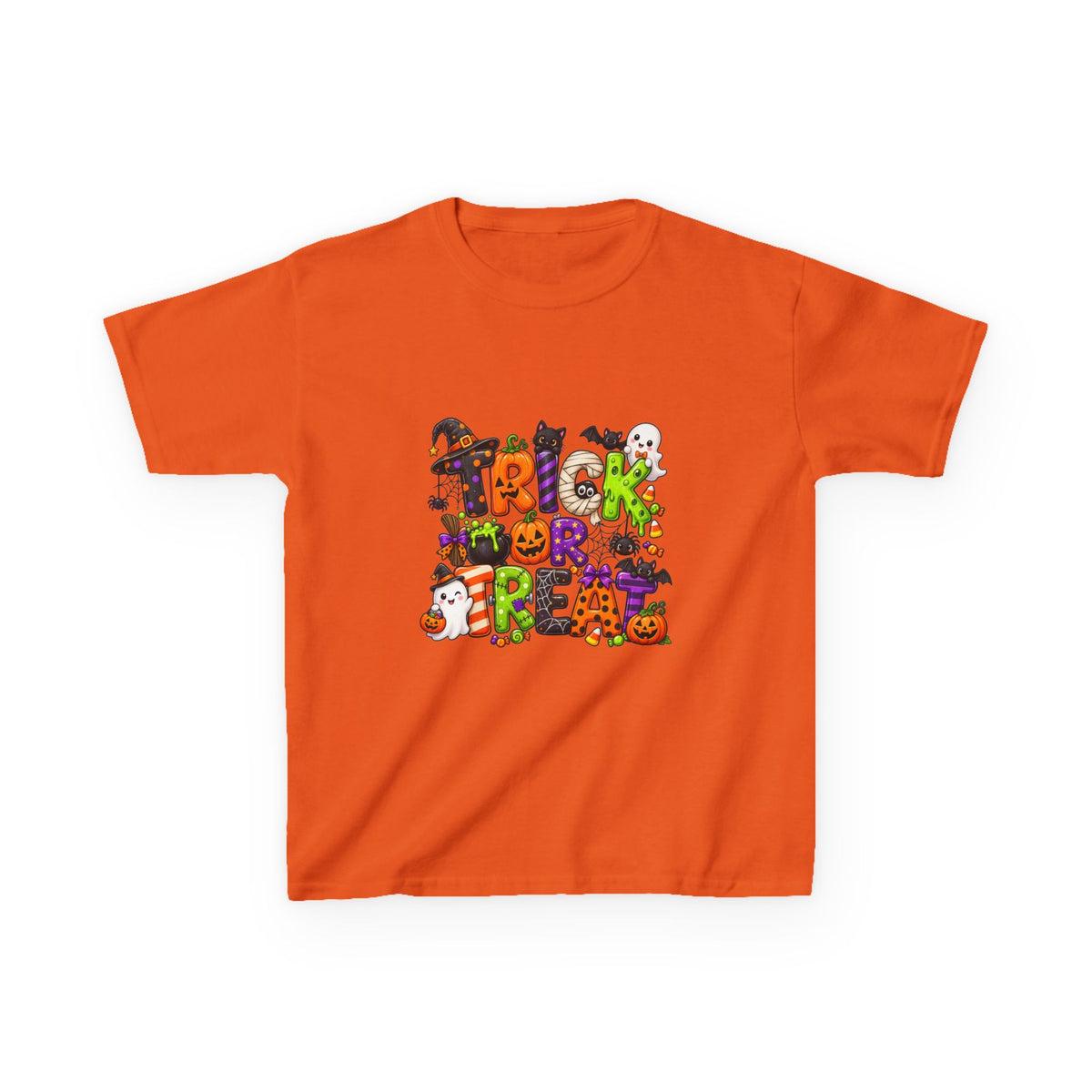 Kids Halloween "Trick or Treat" T-Shirt - Cute Spooky Characters