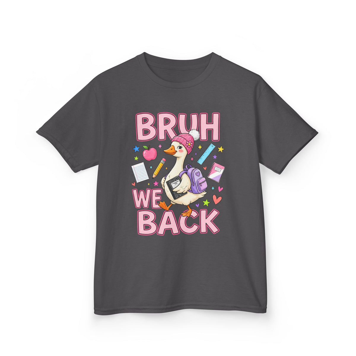Kids Tee — Cute 'Bruh We Back / Back Again' School Duck Graphic