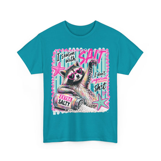 I Season with Salt Graphic Tee — Funny Sloth "Extra Salty" T-Shirt