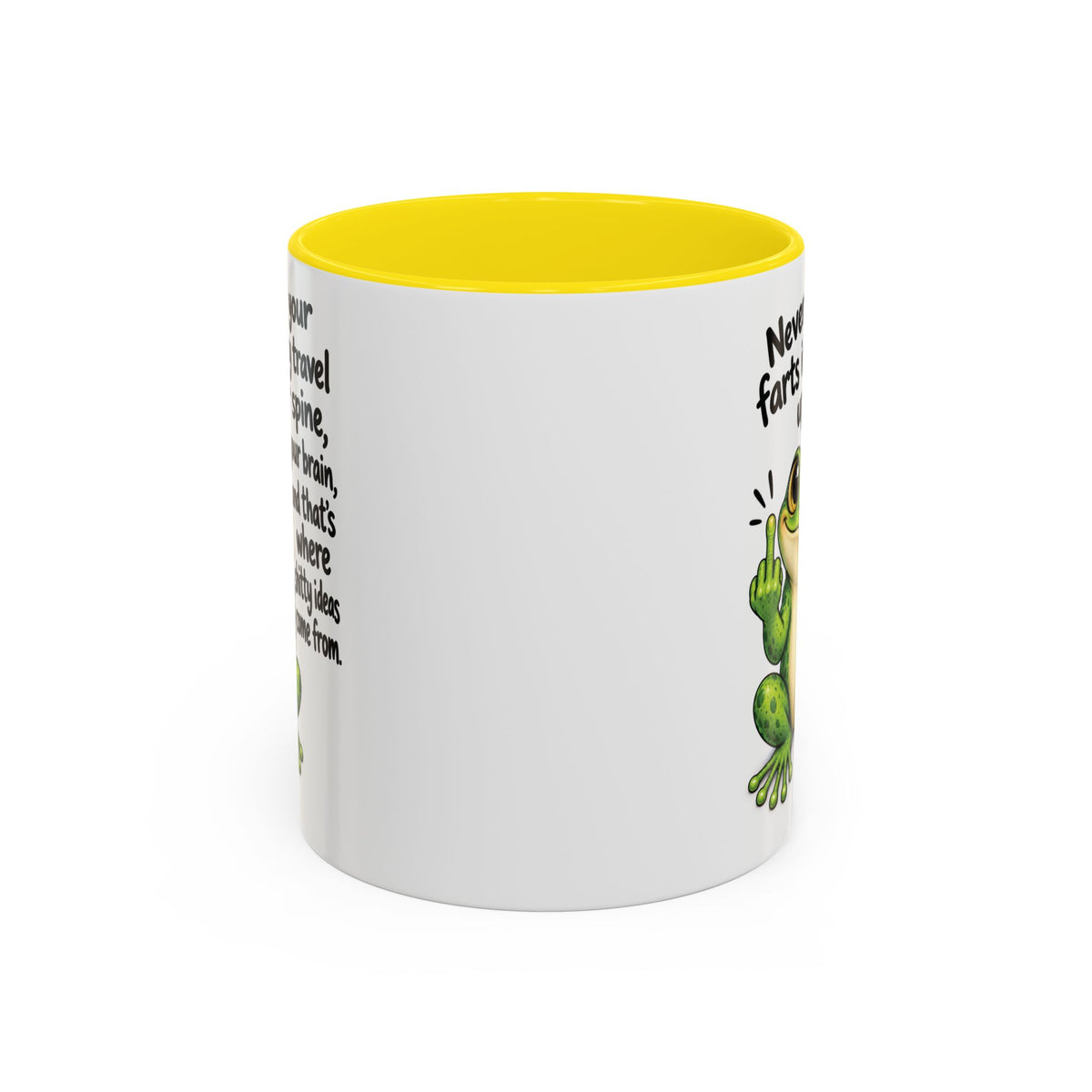 Coffee Mug — Funny Frog 'Never Hold Your Farts In' Accent Mug (11/15oz)