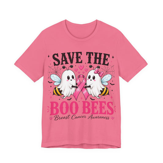 Breast Cancer Awareness Tee – "Save the Boo Bees" Cute Ghost Bee T-Shirt