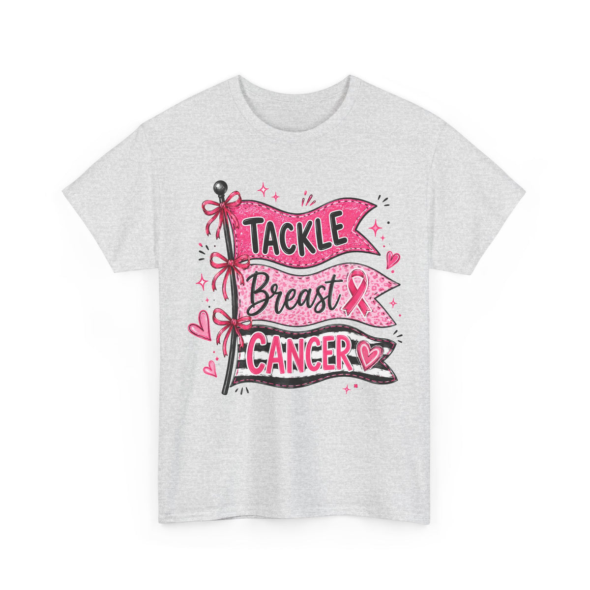 T-Shirt — "Tackle Breast Cancer" Pink Ribbon Support Tee