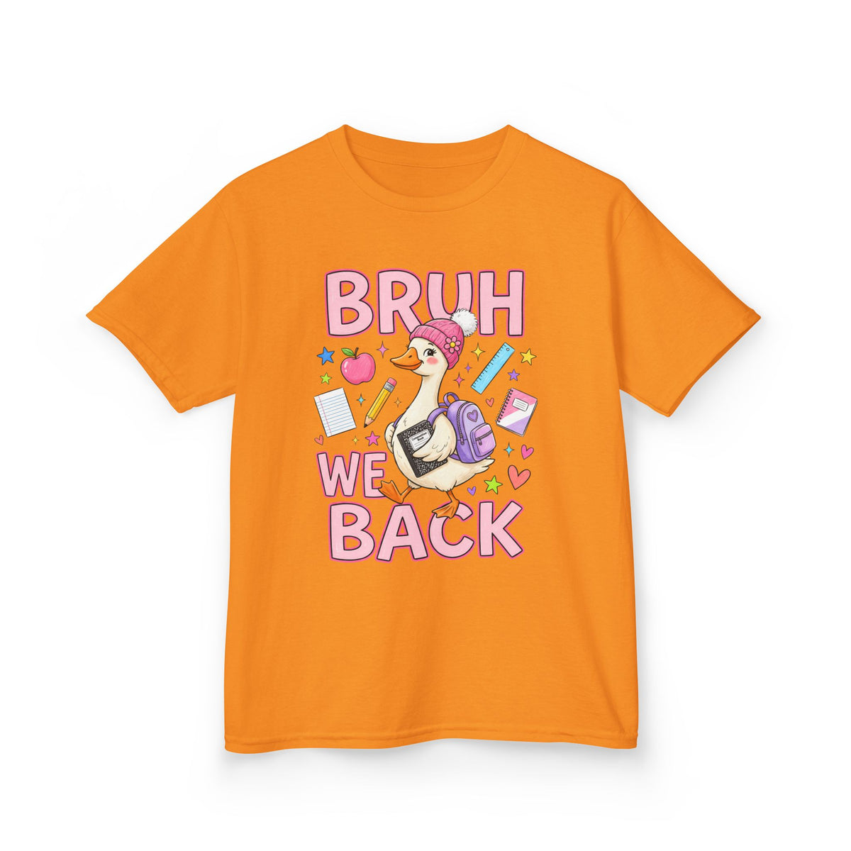 Kids Tee — Cute 'Bruh We Back / Back Again' School Duck Graphic