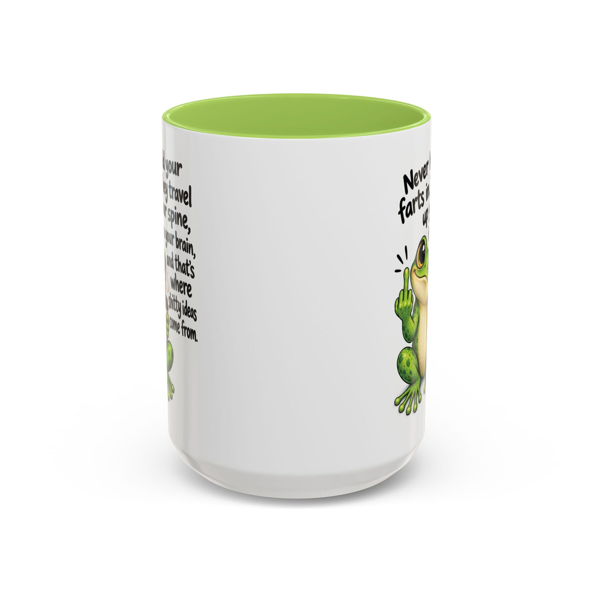 Coffee Mug — Funny Frog 'Never Hold Your Farts In' Accent Mug (11/15oz)