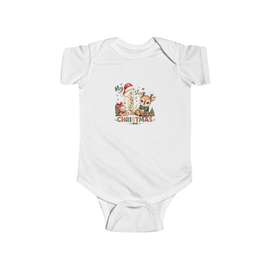Infant Christmas Bodysuit - "My First Christmas" Holiday Baby Onesie