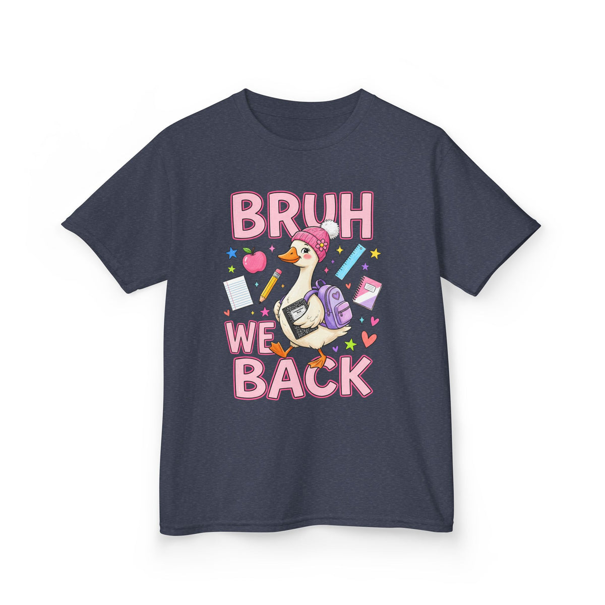 Kids Tee — Cute 'Bruh We Back / Back Again' School Duck Graphic