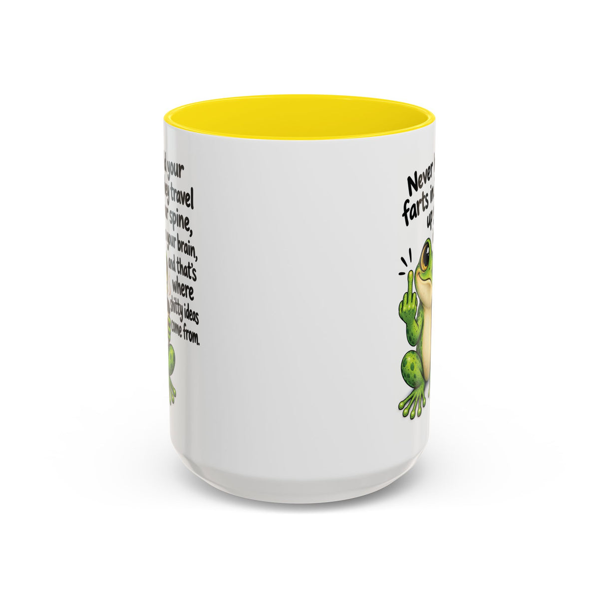 Coffee Mug — Funny Frog 'Never Hold Your Farts In' Accent Mug (11/15oz)