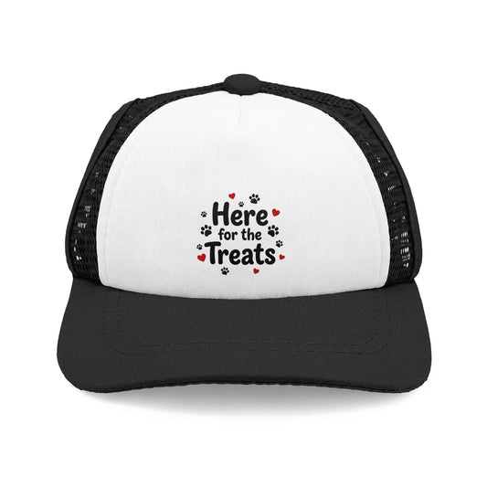 Dog Trucker Hat — "Here for the Treats" Pet Lover Foam Cap