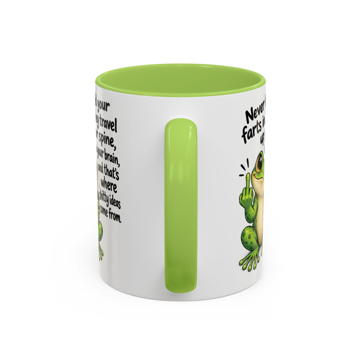 Coffee Mug — Funny Frog 'Never Hold Your Farts In' Accent Mug (11/15oz)