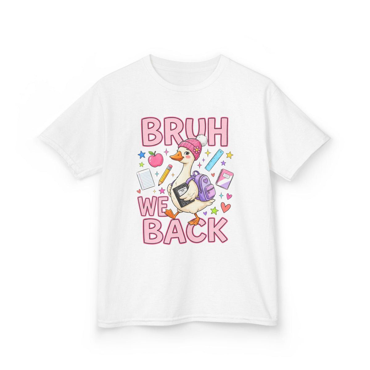 Kids Tee — Cute 'Bruh We Back / Back Again' School Duck Graphic